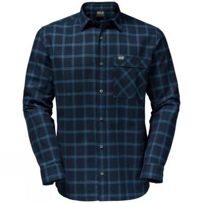 Camisa Jack Wolfskin Glacier Hombre Azul Marino - Chile ESH732851